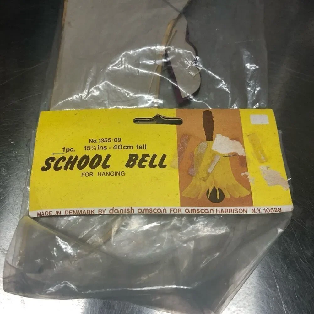 Paper Accordion Fold Out School Bell for Handing Amscan New Old Stock Vintage Pa